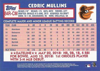 2019 Topps - 1984 Topps Baseball 35th Anniversary Rookies Blue #84R-CM Cedric Mullins Back