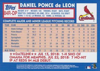 2019 Topps - 1984 Topps Baseball 35th Anniversary Rookies Blue #84R-DP Daniel Ponce De Leon Back
