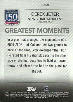 2019 Topps - 150 Years of Professional Baseball - Greatest Moments Blue #GM-8 Derek Jeter Back