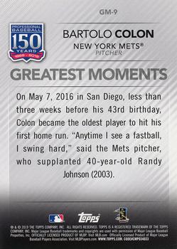 2019 Topps - 150 Years of Professional Baseball - Greatest Moments Blue #GM-9 Bartolo Colon Back