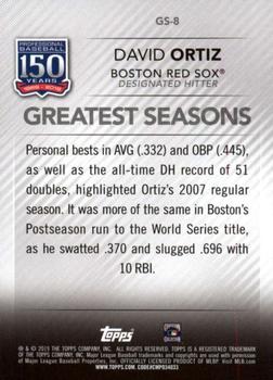 2019 Topps - 150 Years of Professional Baseball - Greatest Seasons #GS-8 David Ortiz Back
