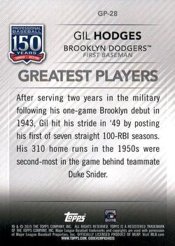 2019 Topps - 150 Years of Professional Baseball - Greatest Players #GP-28 Gil Hodges Back