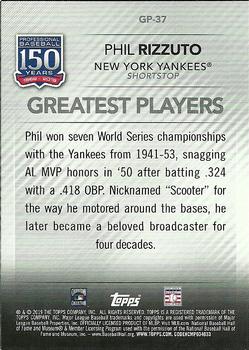 2019 Topps - 150 Years of Professional Baseball - Greatest Players Blue #GP-37 Phil Rizzuto Back