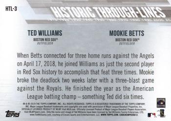 2019 Topps - Historic Through-Lines #HTL-3 Mookie Betts / Ted Williams Back