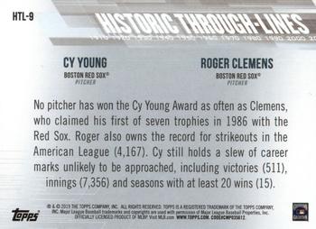 2019 Topps - Historic Through-Lines #HTL-9 Roger Clemens / Cy Young Back