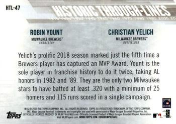 2019 Topps - Historic Through-Lines #HTL-47 Christian Yelich / Robin Yount Back