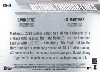 2019 Topps - Historic Through-Lines #HTL-48 J.D. Martinez / David Ortiz Back