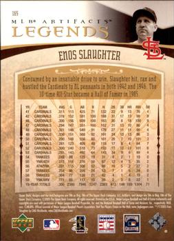 2005 Upper Deck Artifacts - Rainbow Red #165 Enos Slaughter Back