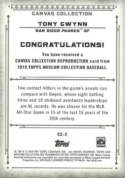 2019 Topps Museum Collection - Canvas Collection Reprints #CC-2 Tony Gwynn Back