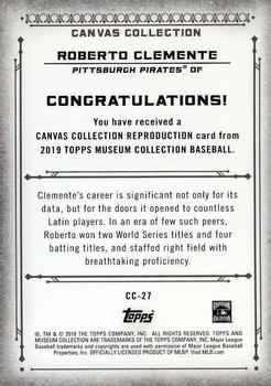 2019 Topps Museum Collection - Canvas Collection Reprints #CC-27 Roberto Clemente Back