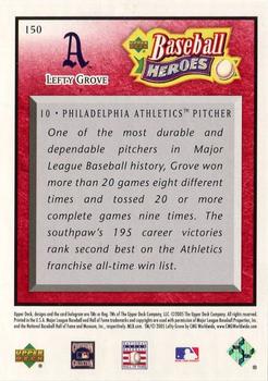 2005 Upper Deck Baseball Heroes - Red #150 Lefty Grove Back