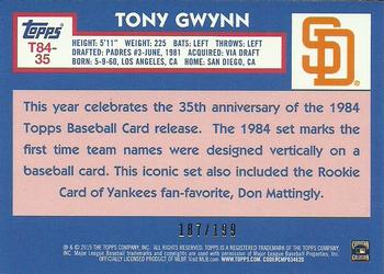 2019 Topps - 1984 Topps Baseball 35th Anniversary Chrome Silver Pack Black (Series Two) #T84-35 Tony Gwynn Back