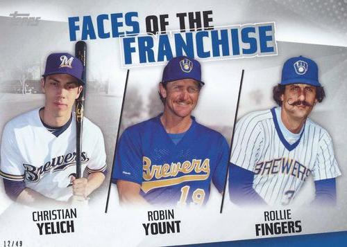 2019 Topps Faces of the Franchise 5x7 #FOF-16 Christian Yelich / Robin Yount / Rollie Fingers Front
