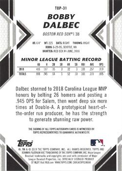 2019 Bowman Platinum - Top Prospects Autographs #TOP-31 Bobby Dalbec Back