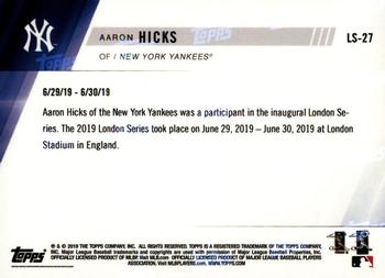 2019 Topps Now New York Yankees London Series #LS-27 Aaron Hicks Back