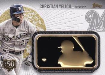 2019 Topps - MLB Logo Golden Anniversary Manufactured Patch 150th Anniversary #GAP-CY Christian Yelich Front