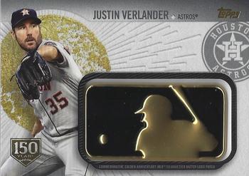 2019 Topps - MLB Logo Golden Anniversary Manufactured Patch 150th Anniversary #GAP-JV Justin Verlander Front
