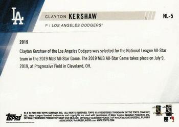 2019 Topps Now National League All-Star Team #NL-5 Clayton Kershaw Back