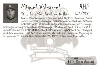 2007 Keene Swamp Bats #NNO Miguel Valcarcel Back