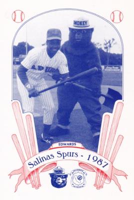 1987 Salinas Spurs Smokey #16 Jovon Edwards Front