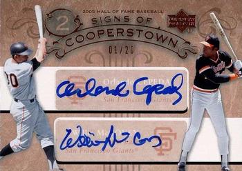 2005 Upper Deck Hall of Fame - Signs of Cooperstown Duals Autograph #CM Orlando Cepeda / Willie McCovey Front