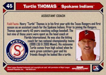 2017 Grandstand Spokane Indians #NNO Turtle Thomas Back