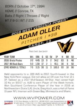 2018 Choice West Virginia Power #13 Adam Oller Back