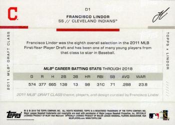 2019 Topps x Lindor - 2011 MLB Draft Class #D1 Francisco Lindor Back