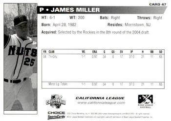 2005 Choice Carolina-California All-Stars #47 James Miller Back