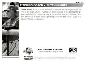 2005 Choice Carolina-California All-Stars #51 Butch Hughes Back
