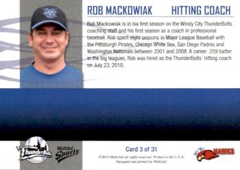 2010 MultiAd Windy City ThunderBolts #3 Rob Mackowiak Back