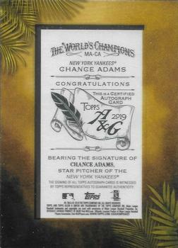 2019 Topps Allen & Ginter - Baseball Framed Mini Autographs #MA-CA Chance Adams Back