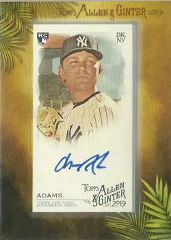 2019 Topps Allen & Ginter - Baseball Framed Mini Autographs #MA-CA Chance Adams Front