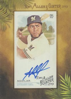 2019 Topps Allen & Ginter - Baseball Framed Mini Autographs #MA-JA Jesus Aguilar Front