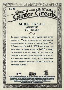 2019 Topps Allen & Ginter - Ginter Greats #GG-46 Mike Trout Back