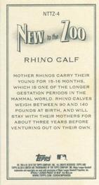 2019 Topps Allen & Ginter - New to the Zoo #NTTZ-4 Rhino Calf Back