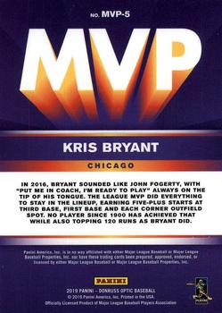 2019 Donruss Optic - MVP #MVP-5 Kris Bryant Back