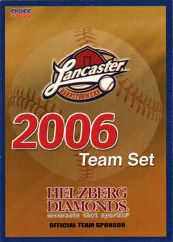 2006 Choice Lancaster Barnstormers #NNO Checklist Front