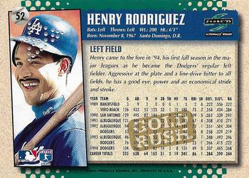 1995 Score - Gold Rush Redeemed Stamped #52 Henry Rodriguez Back