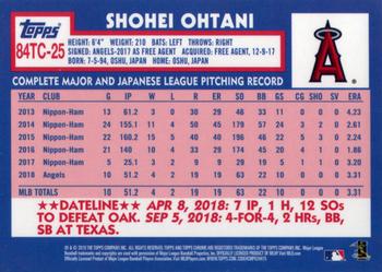 2019 Topps Chrome - 1984 Topps Baseball 35th Anniversary #84TC-25 Shohei Ohtani Back