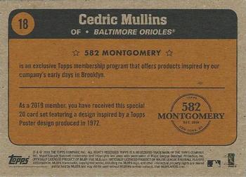 2018-19 Topps 582 Montgomery Club Set 3 #18 Cedric Mullins Back