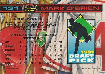 1992 Stadium Club Dome #131 Mark O'Brien Back