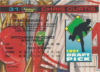 1992 Stadium Club Dome #31 Chris Curtis Back