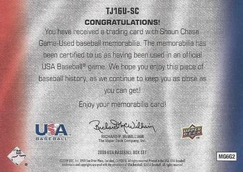 2009 Upper Deck USA Baseball Box Set - USA Triple Jerseys: 16U National Team #TJ16U-SC Shaun Chase Back