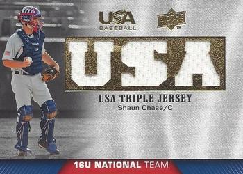 2009 Upper Deck USA Baseball Box Set - USA Triple Jerseys: 16U National Team #TJ16U-SC Shaun Chase Front