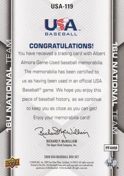 2009 Upper Deck USA Baseball Box Set - Base Variation Patch/Autos: 16U National Team #USA-119 Albert Almora Back
