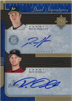 2005 Upper Deck Ultimate Collection - Dual Signatures #HO Rich Harden / Roy Oswalt Front