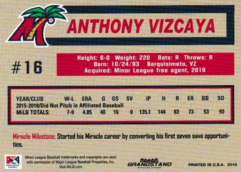2019 Grandstand Fort Myers Miracle #NNO Anthony Vizcaya Back