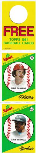 1981 Topps Squirt - Panels #8 / 19 Mike Schmidt / Dave Winfield Front