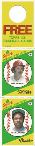 1981 Topps Squirt - Panels #8 / 30 Mike Schmidt / Cecil Cooper Front